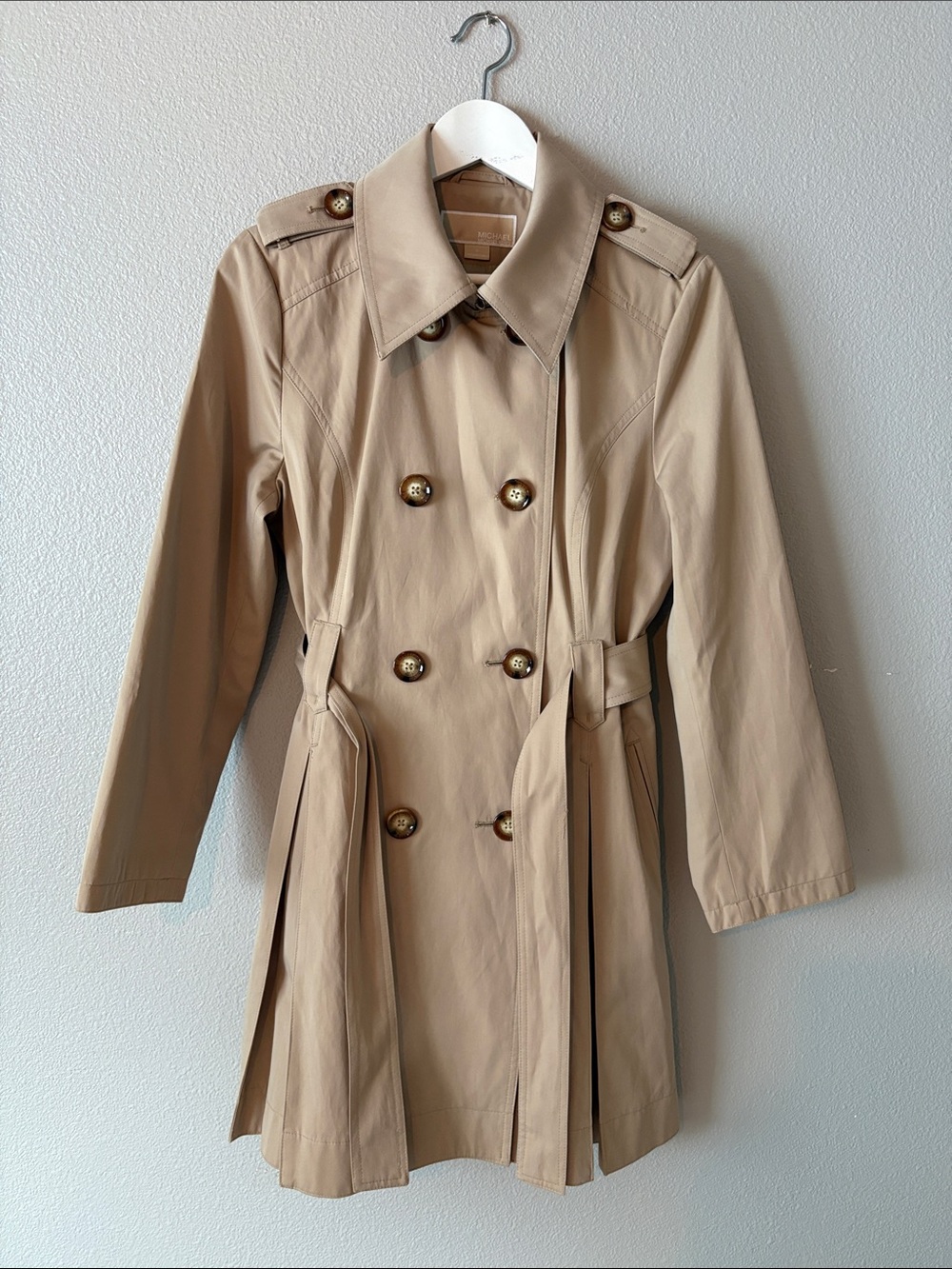Michael Kors Classic Women's Beige Trench Coat - Tailored Double-Breasted Jacket